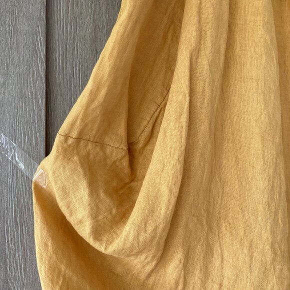 Unique 100% Linen Skirt (Harem Style), OS, yellow-mustard - Picture 6 of 12
